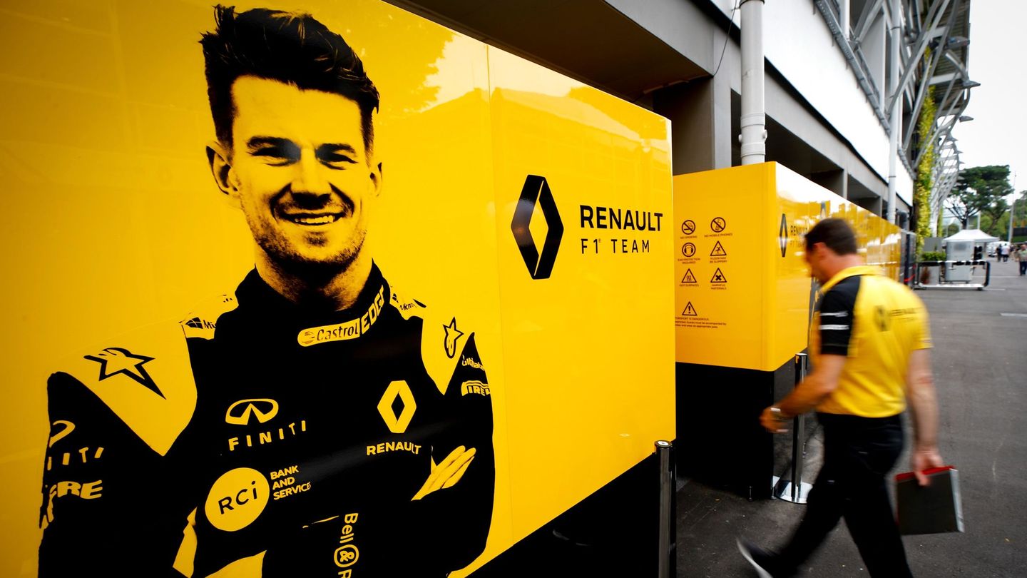 La imagen de Hulkenberg en su camión de Renault. (EFE)