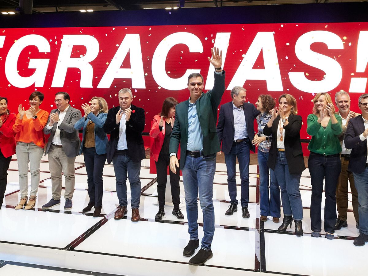 Foto: Pedro Sánchez, en el acto del PSOE este domingo en Ifema. (Europa Press / Jesús Hellín)