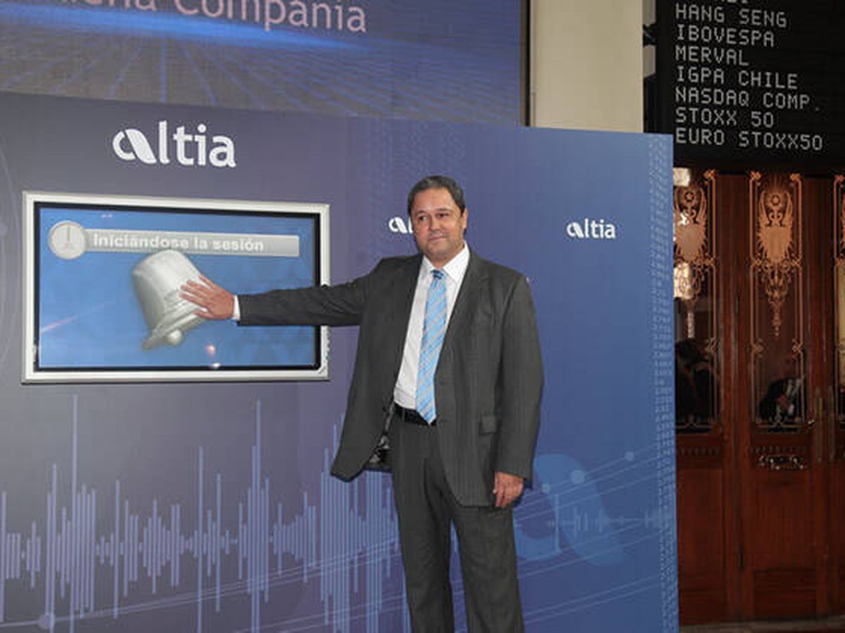 Foto: Tino Fernández, fundador de Altia, el día que debutaba en el BME Growth. (Cedida)