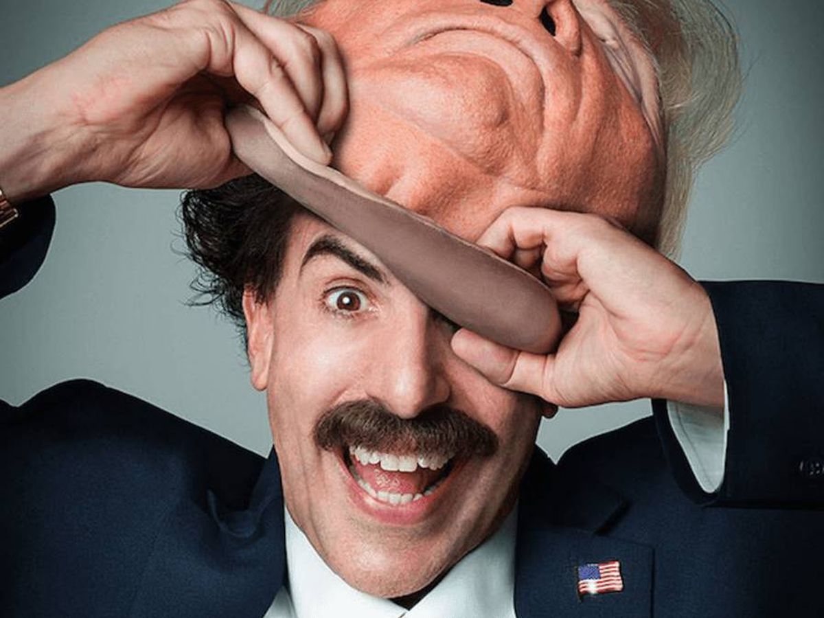 Foto: Borat con una máscara de Trump en la película 'Borat: The Subsequent Moviefilm' 
