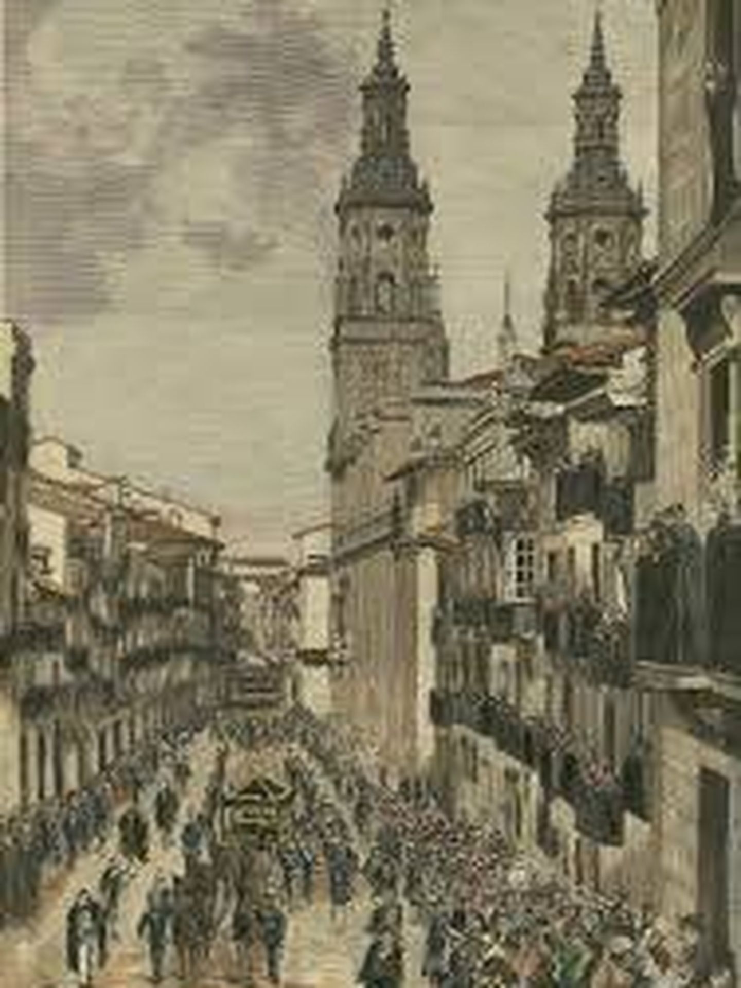 'Paso del entierro del general Espartero por la calle del Mercado de Logroño', de Domingo Muñoz Cuesta.