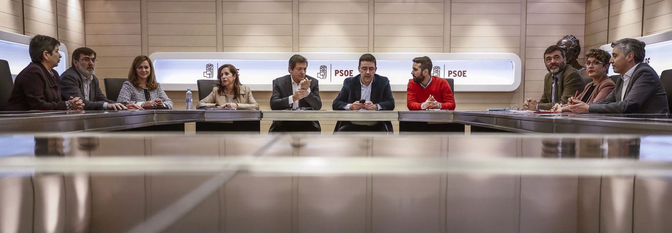 Última reunión de la gestora del PSOE, el pasado 26 de enero en Ferraz. (EFE)