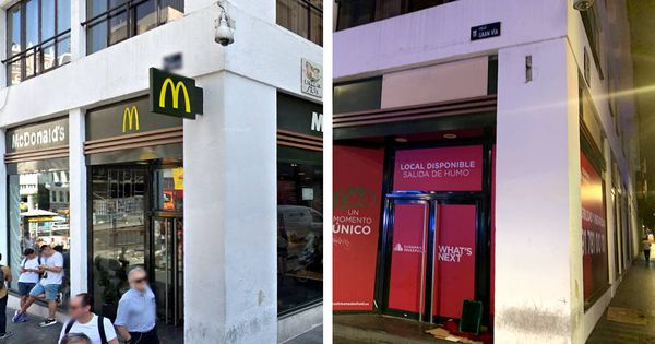 Foto: El McDonald's de Gran Vía 52, antes y ahora.