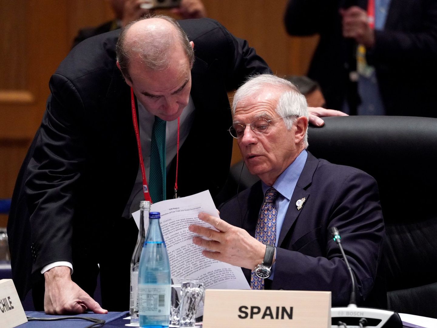 Josep Borrell en la reunión de ministros de Exteriores del G20 en Japón. (EFE)