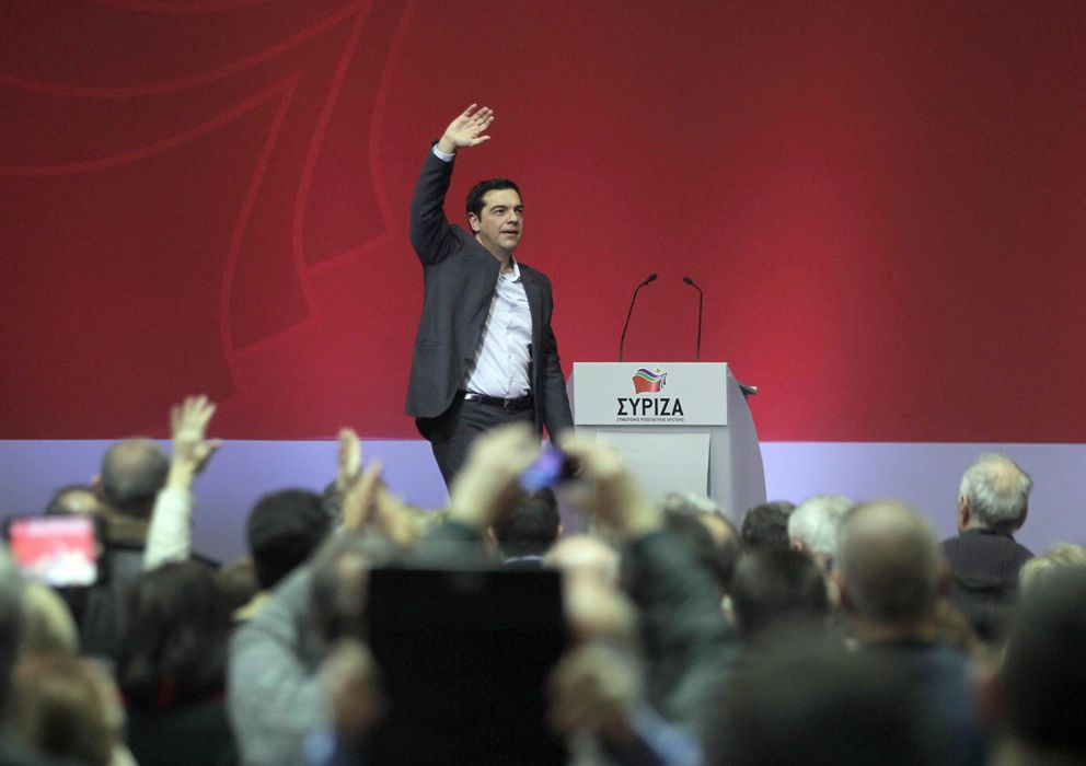 Foto: El líder de Syriza, Alexis Tsipras, durante un mitin electoral el pasado fin de semana en Atenas (Efe).