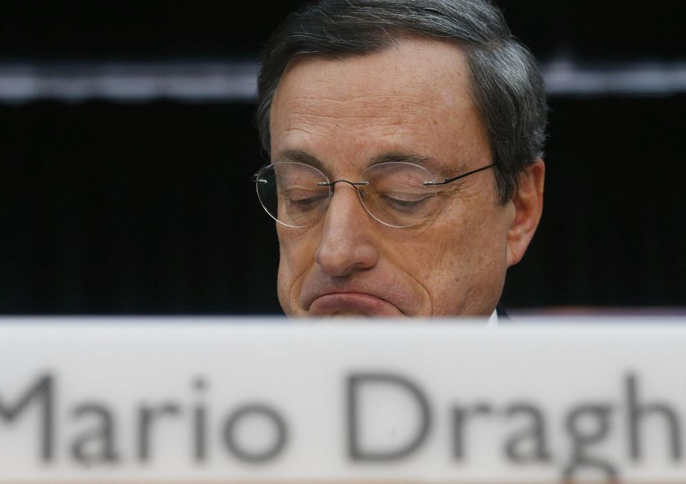 Foto: El presidente del BCE, Mario Draghi, durante la rueda de prensa de ayer