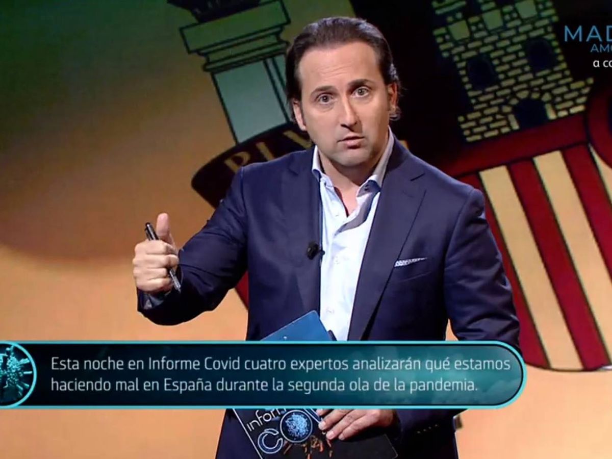 Foto: Iker Jiménez, en 'Informe Covid'. (Telecinco).