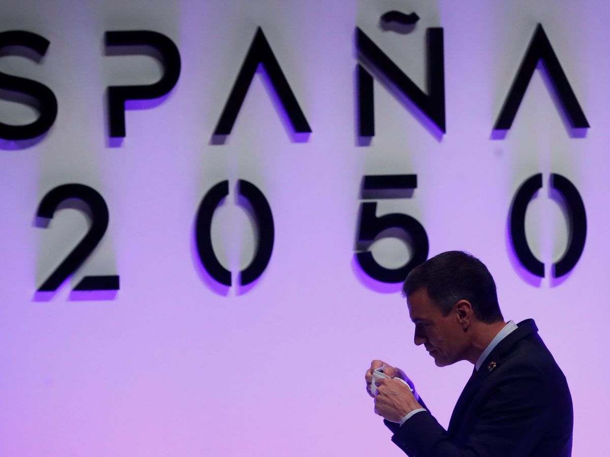 Foto: El presidente del Gobierno, Pedro Sánchez, durante la presentación del proyecto 'España 2050'. (EFE)