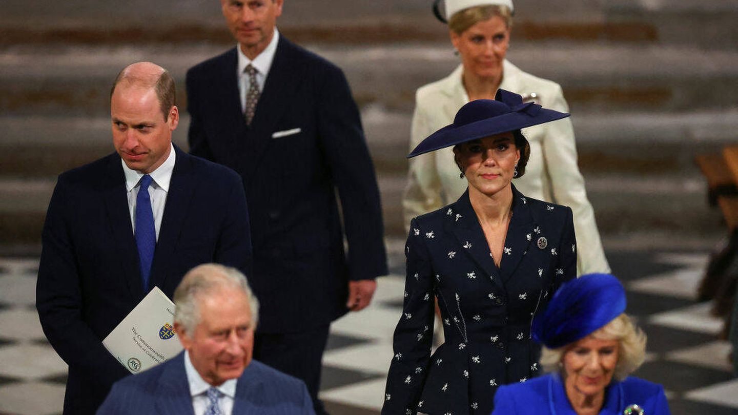 La familia real británica, en el día de la Commonwealth. (Getty)
