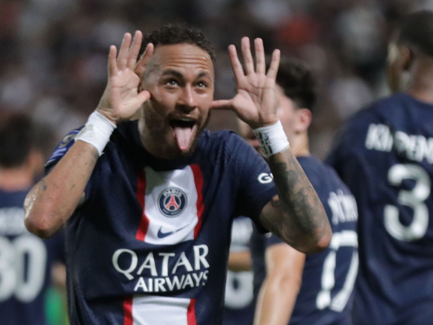 Neymar celebra un gol en la final de la Supercopa de Francia. (EFE/Luis Díez)