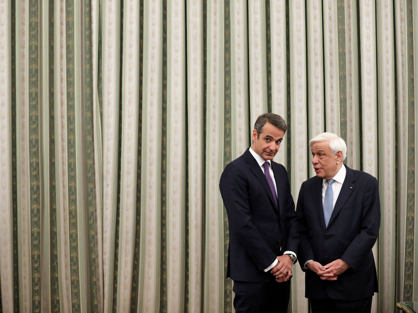 Mitsotakis antes de jurar el cargo de primer ministro. (Reuters)