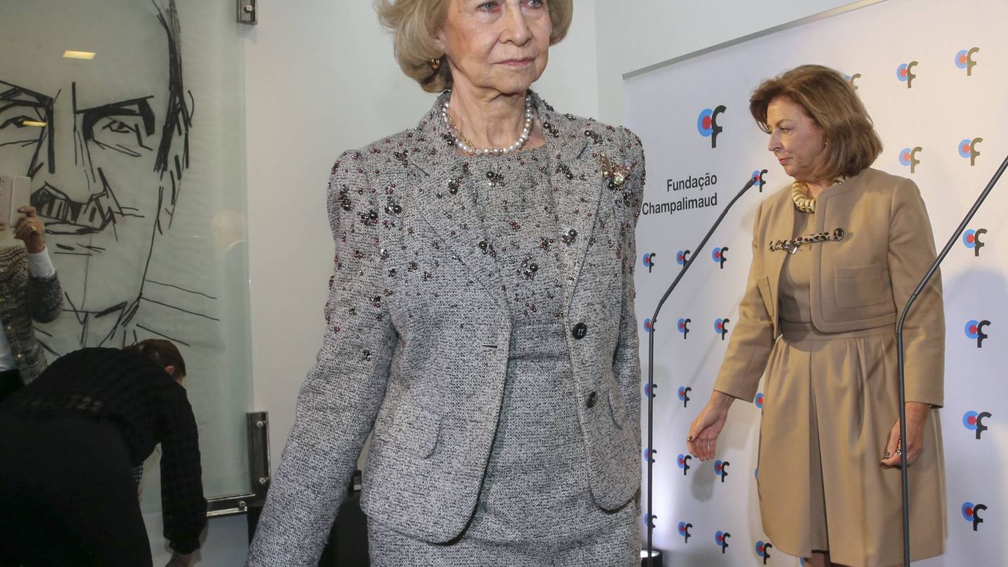 La reina Sofía, tras la reunión. (Cordon Press)