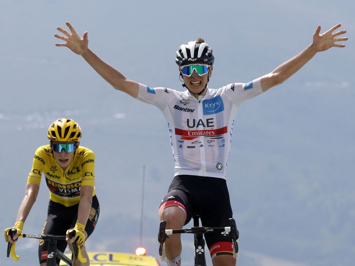 Foto: Tadej Pogacar, vencedor de la decimoséptima etapa del Tour (REUTERS/Gonzalo Fuentes)