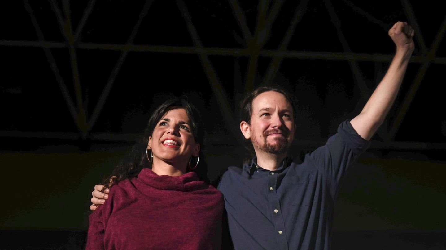 Teresa Rodríguez y Pablo Iglesias, en 2018. (EFE)
