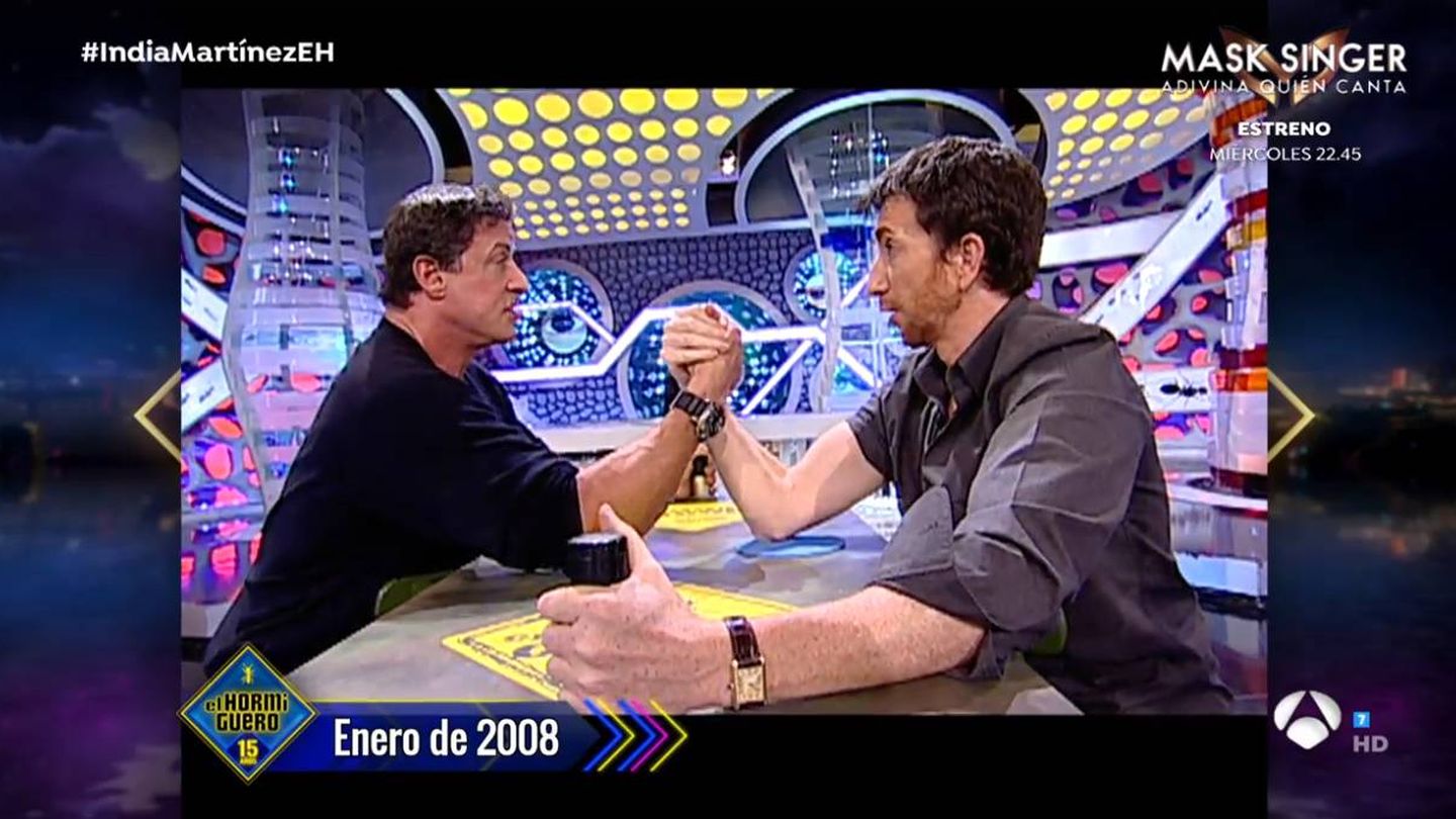 Sylvester Stallone y Pablo Motos. (Atresmedia)