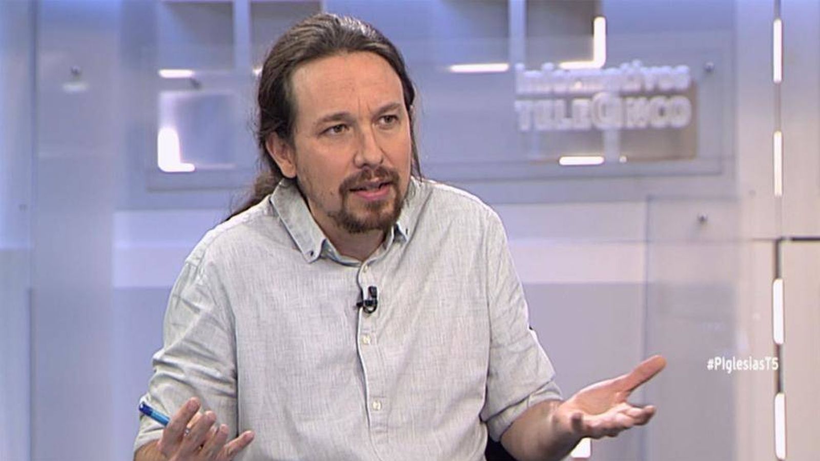 Foto: Pablo Iglesias, el pasado lunes en televisión. (Mediaset)