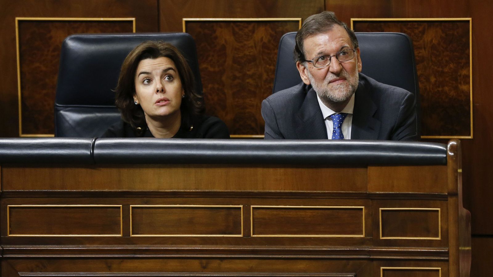 Foto:  Mariano Rajoy y Soraya Sáenz de Santamaría en el Congreso de los Diputados