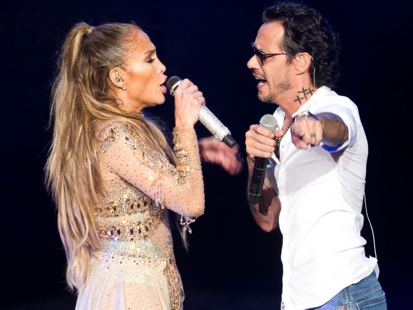 Jennifer Lopez y Marc Anthony, en 2017.  (EFE)