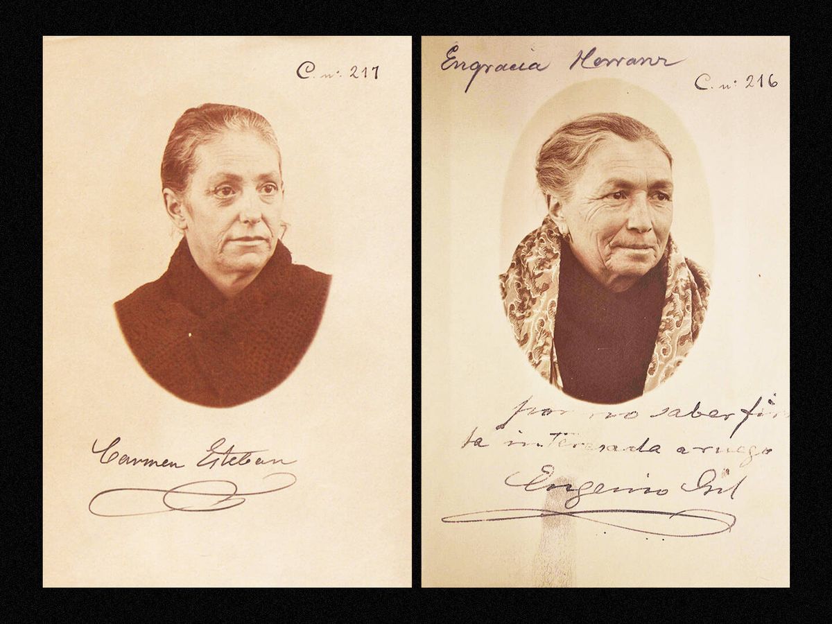 Foto: Retratos de las "mozas del servicio de retretes". (Archivo histórico Banco de España)