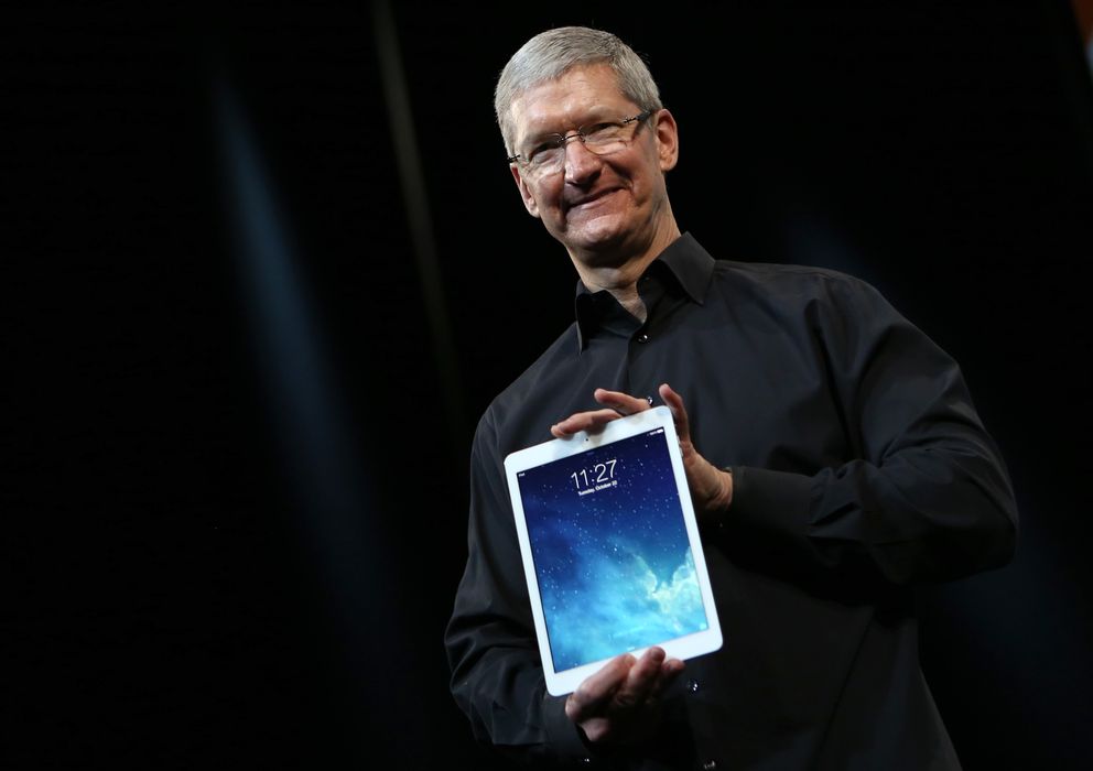 Foto: Tim Cook, CEO de Apple, en un momento de la 'keynote'