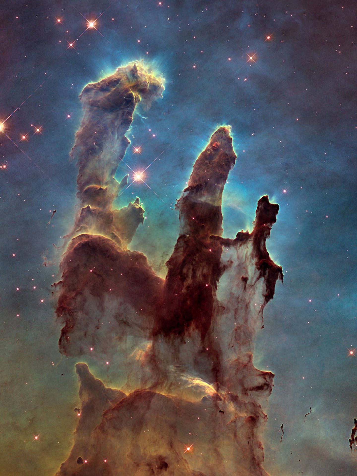 Los Pilares de la Creación en la Constelación del Águila (NASA / ESA / Telescopio Espacial Hubble)