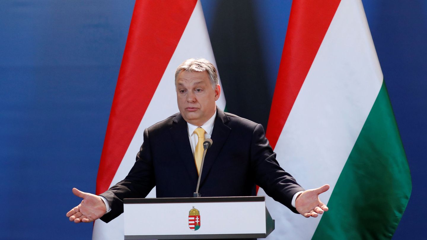 Víktor Orbán en una rueda de prensa en Budapest, el 10 de abril de 2018. (Reuters)
