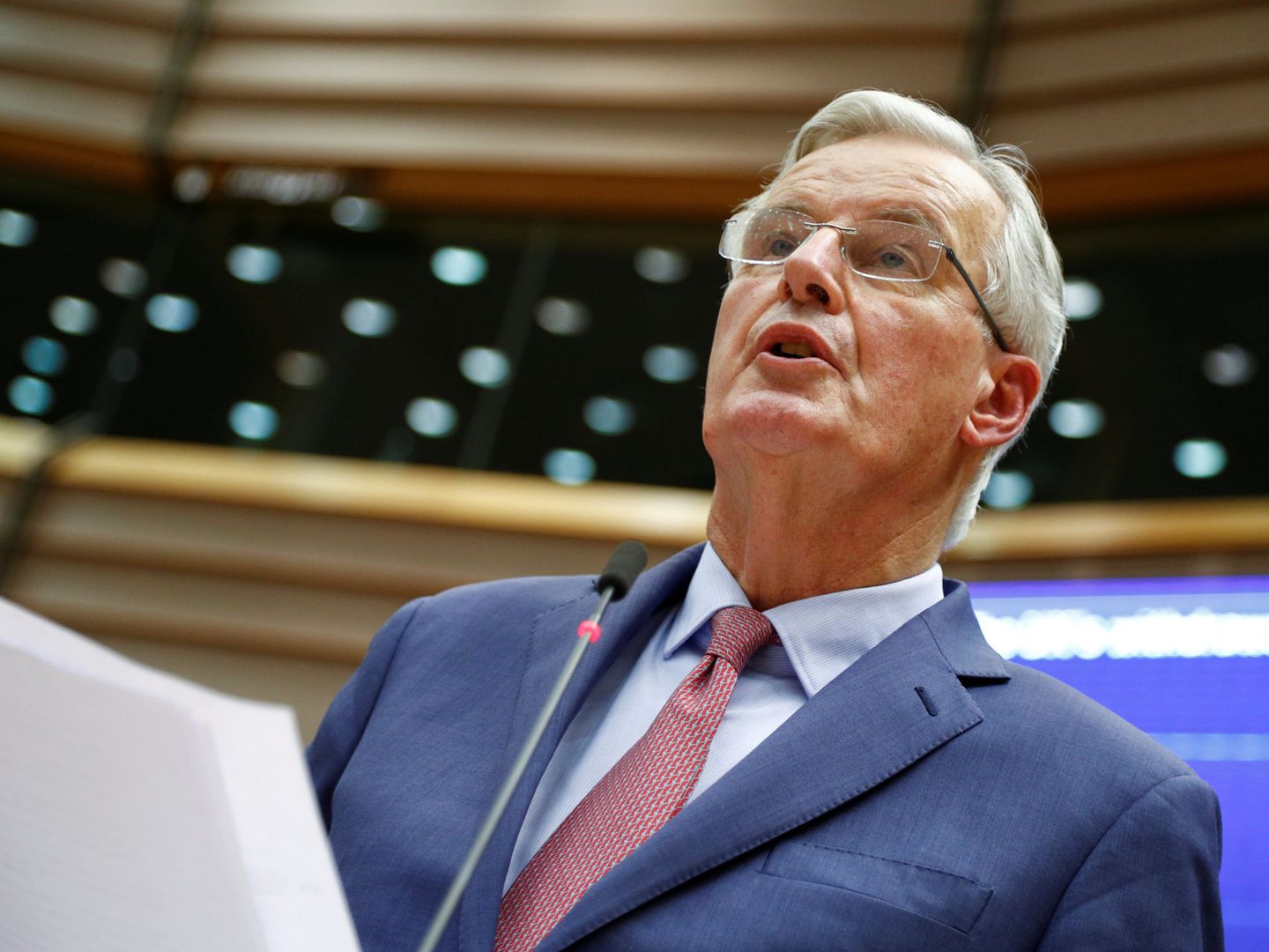 Michel Barnier durante una sesión del Parlamento Europeo en Bruselas. (Reuters)