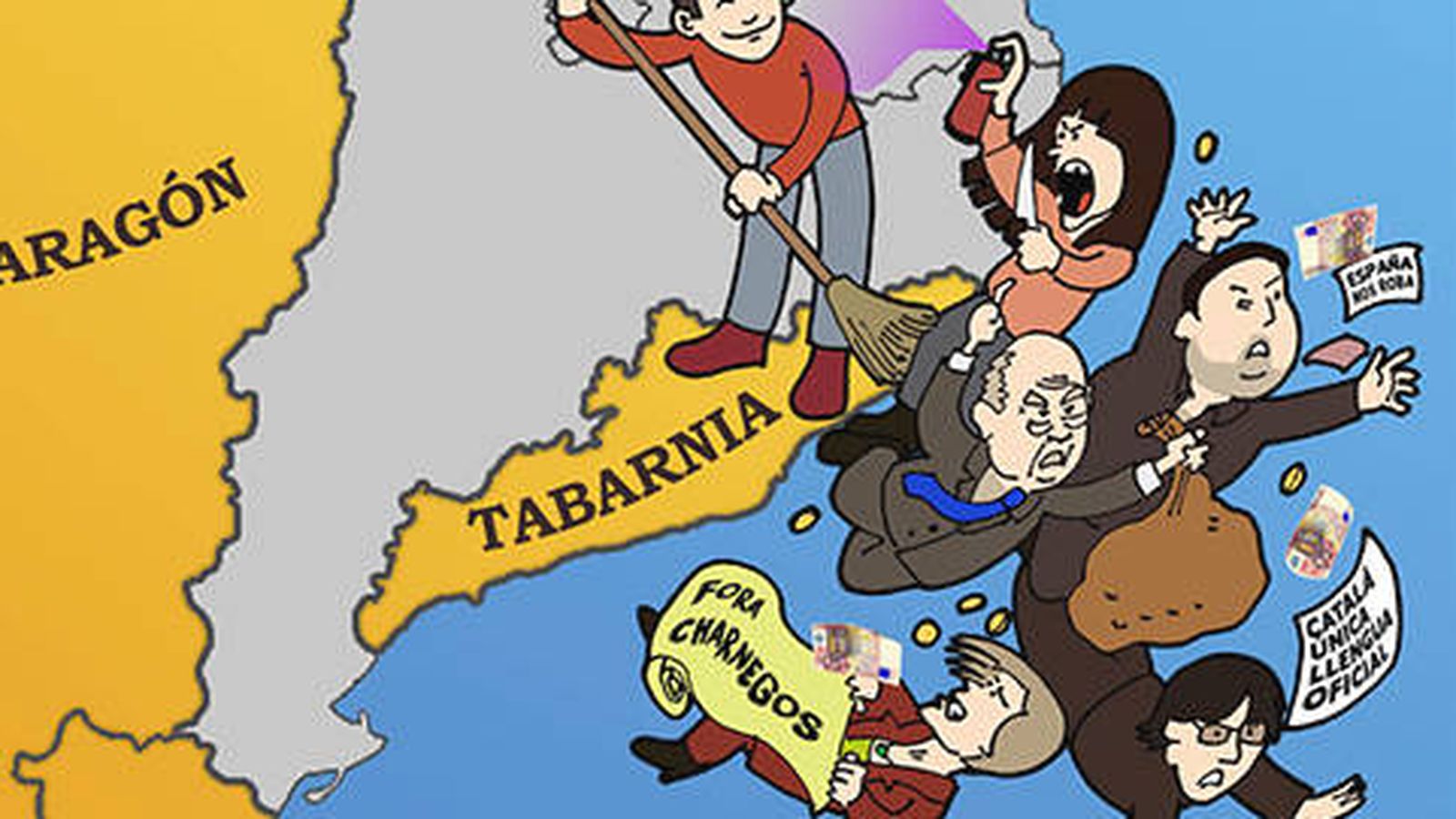 Foto: La agrupación de Sabadell de la Plataforma por l'Autonomía de Barcelona saca un cartel para reivindicar la autonomía de Tabarnia. (bcnisnotcat)