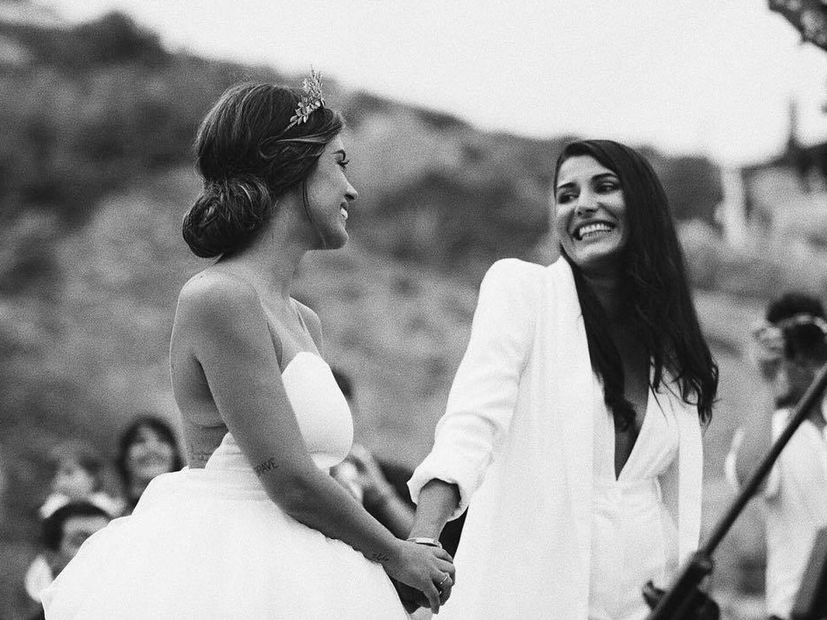 Foto: Dulceida y Alba, el día de su boda. (Redes)