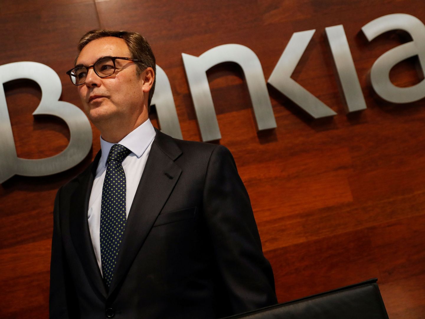 El consejero delegado de Bankia, José Sevilla, en la presentación de las cuentas de 2017. (Reuters)