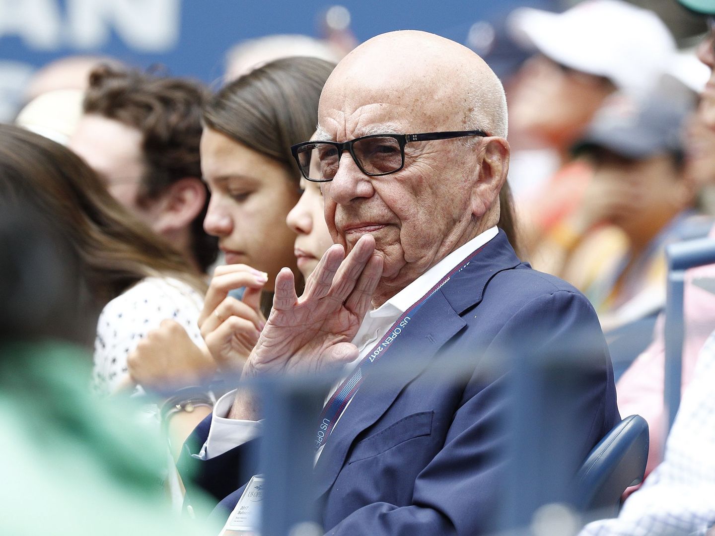 El magnate Rupert Murdoch, en el US Open de Tenis. (EFE)