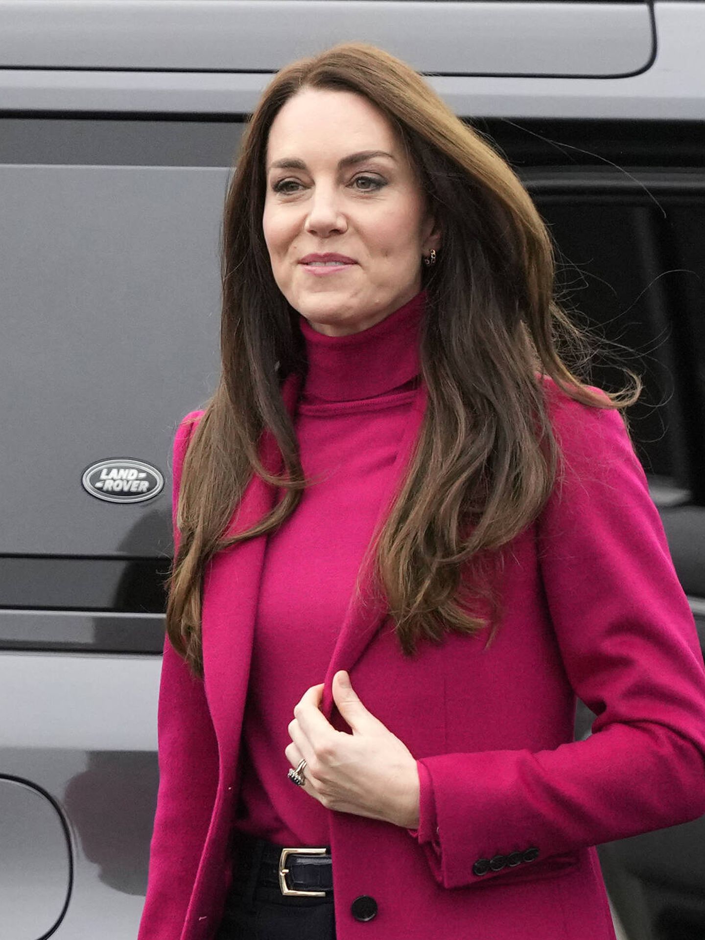 Las capas largas de Kate Middleton se han visto potenciadas con la nueva coloración balayage. (Getty/Alastair Grant)