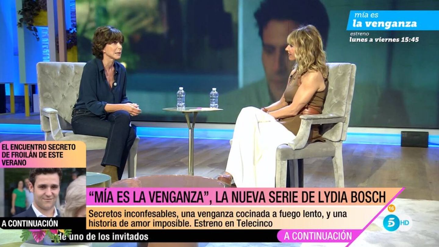 La actriz Lydia Bosch y la presentadora Emma García. (Mediaset)