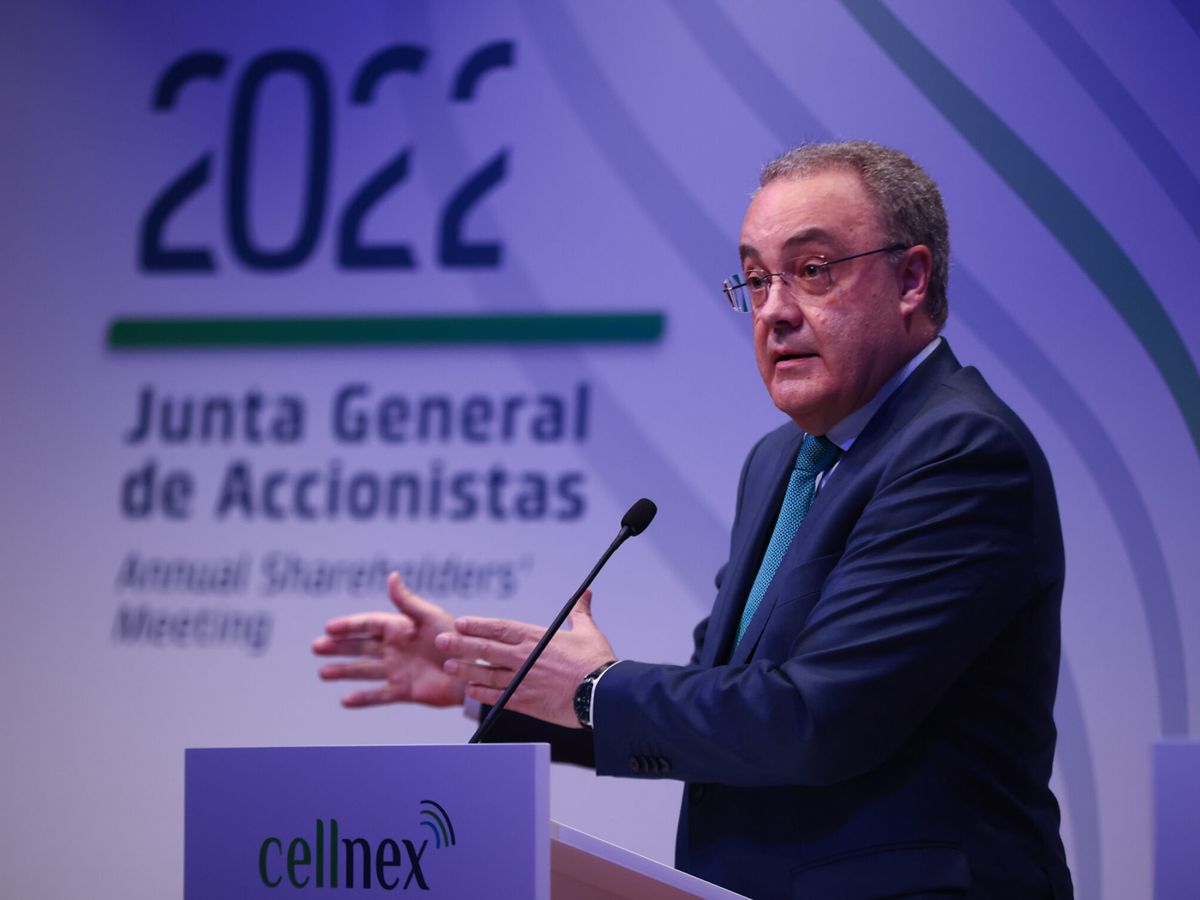 Foto: Tobías Martínez en la última junta de accionistas de Cellnex. (EFE/Roman)