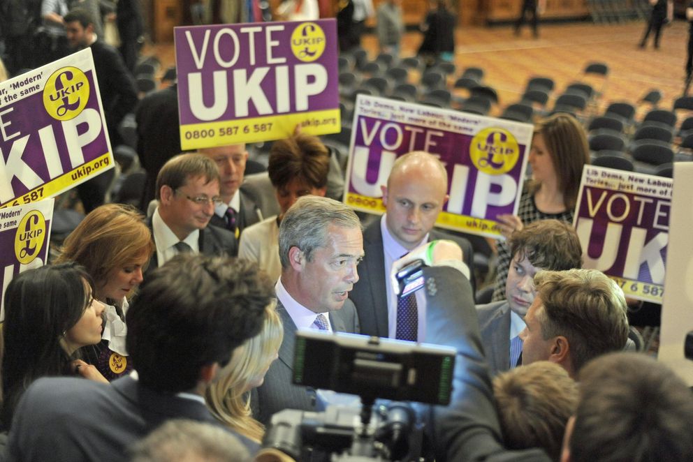 Farage sigue las elecciones en Southampton (Reuters).