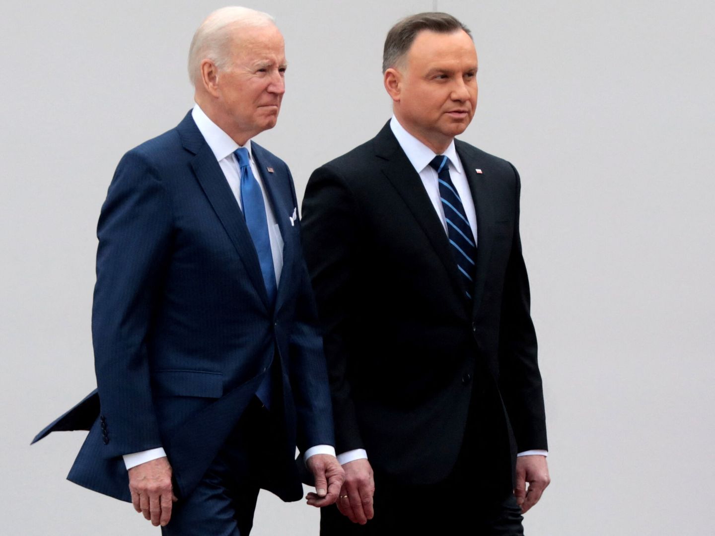 El presidente ucraniano, Duda, junto a su homólogo norteamericano Joe Biden. (Reuters)