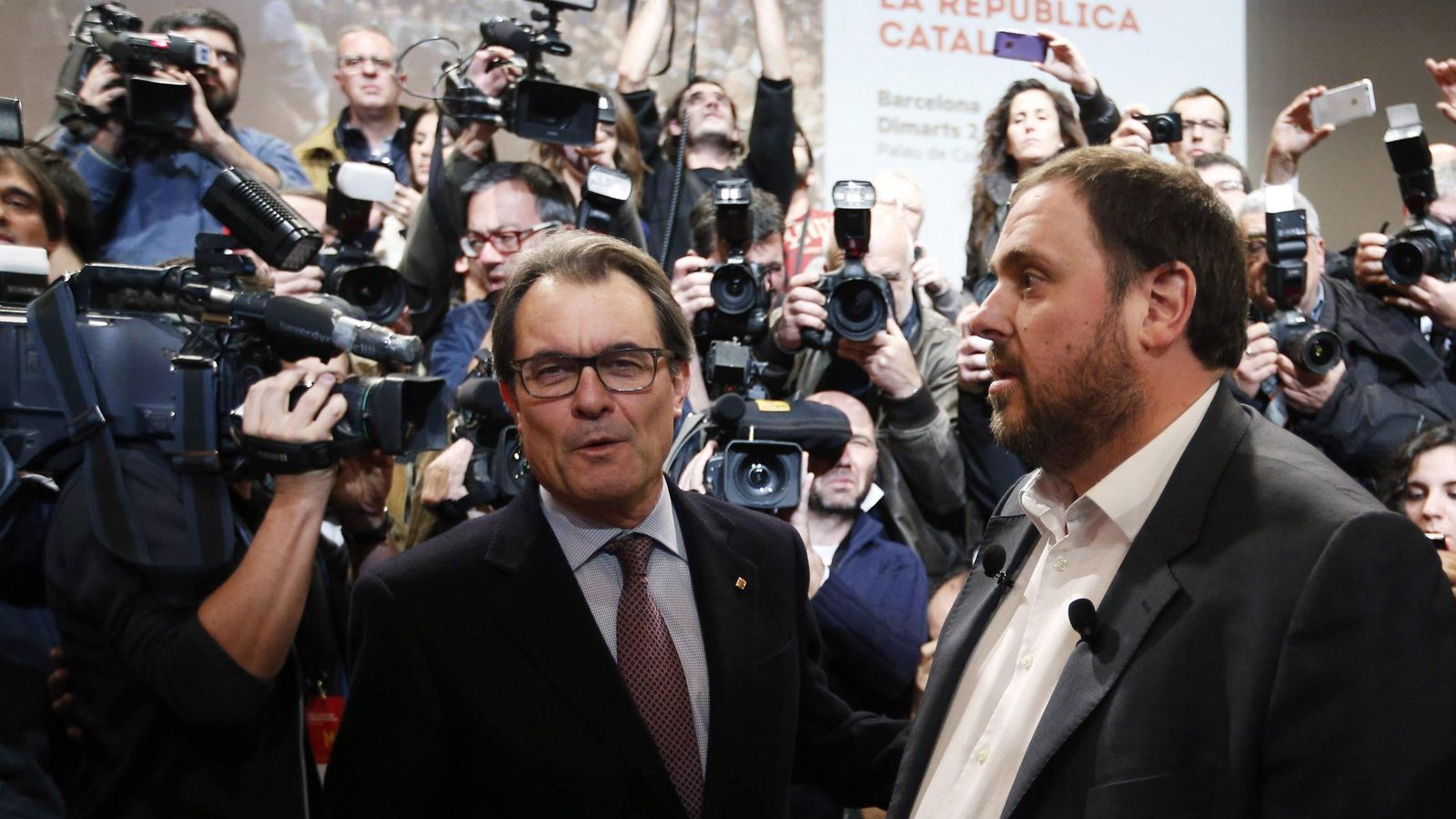 Foto: El presidente de la Generalitat Artur Mas y el líder de ERC Oriol Junqueras. (Reuters)
