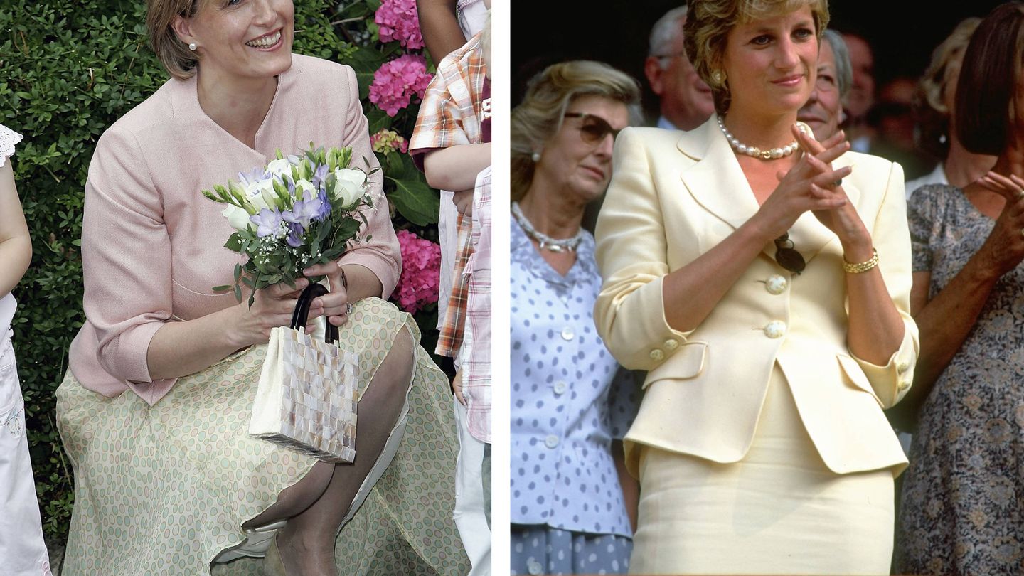 Sophie de Wessex en 2006 / Diana de Gales en 1995. (Getty)
