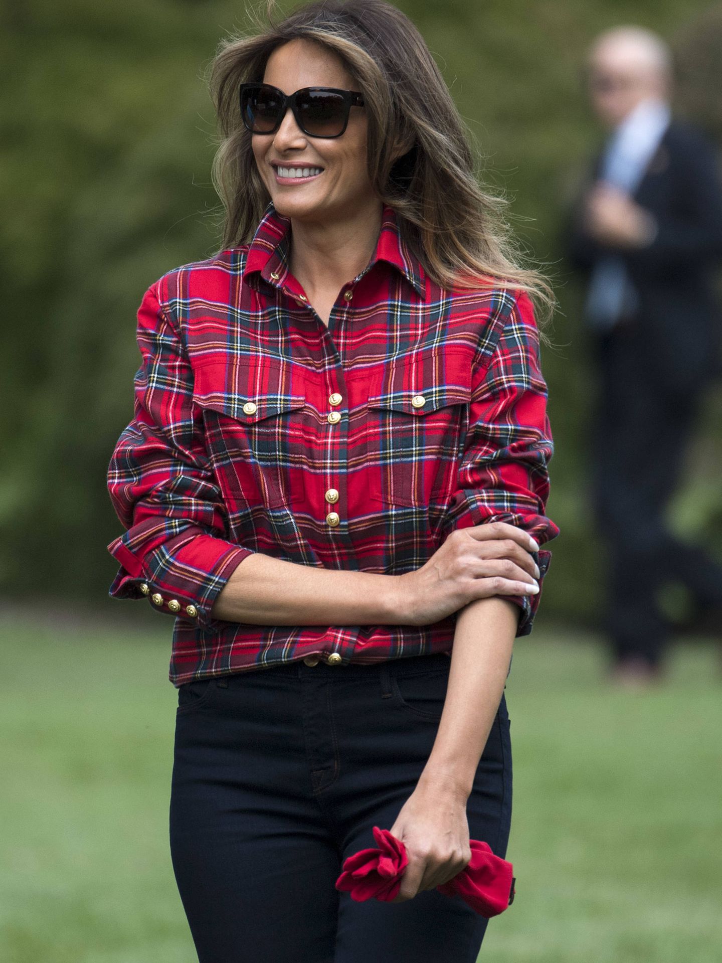 Melania Trump con su look de agricultora en la Casa Blanca. (Gtres)