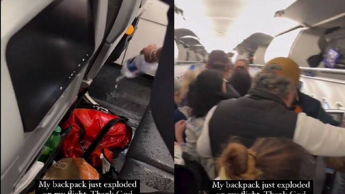 La mochila de un pasajero con un cargador portátil explota en un avión antes de despegar