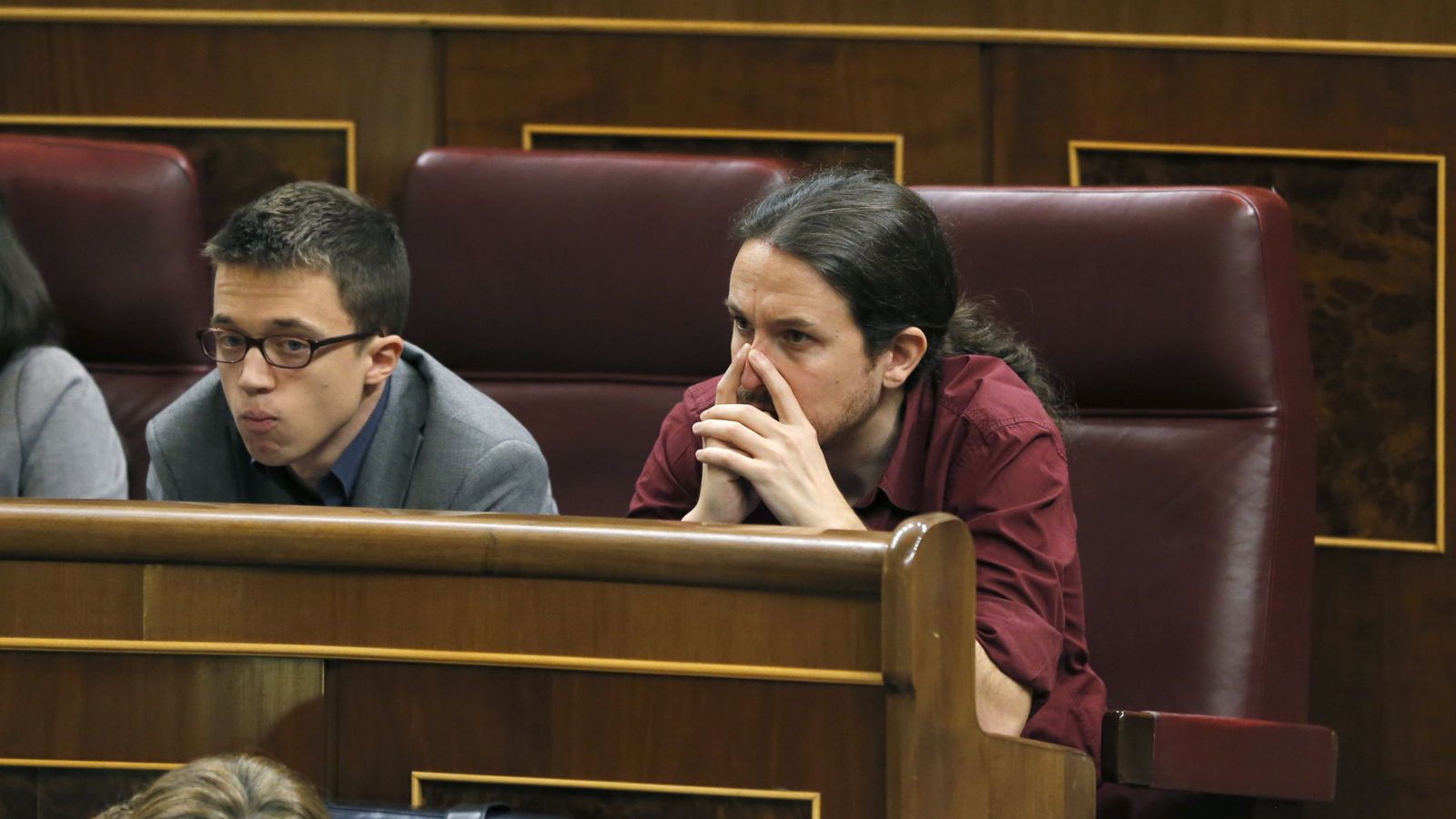 Foto: El secretario general de Podemos, Pablo Iglesias, y el portavoz parlamentario, Íñigo Errejón. (EFE)