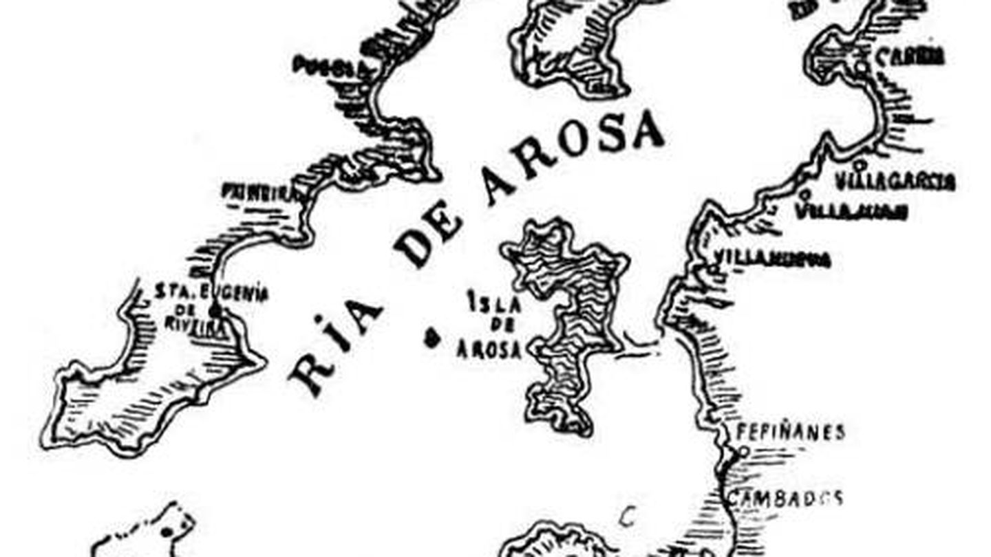 Mapa de la zona según 'La voz de Galicia' en 1921.