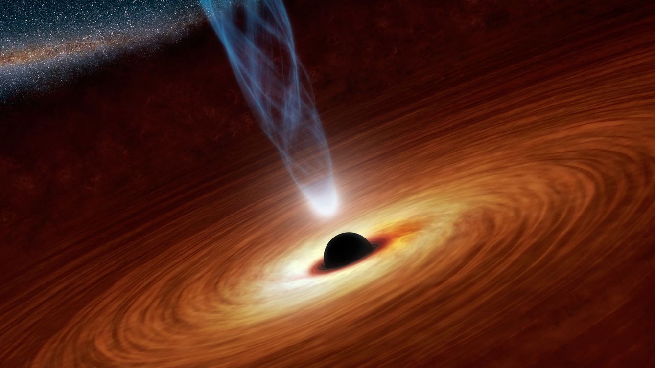 Representación de un agujero negro. (Wikipedia)
