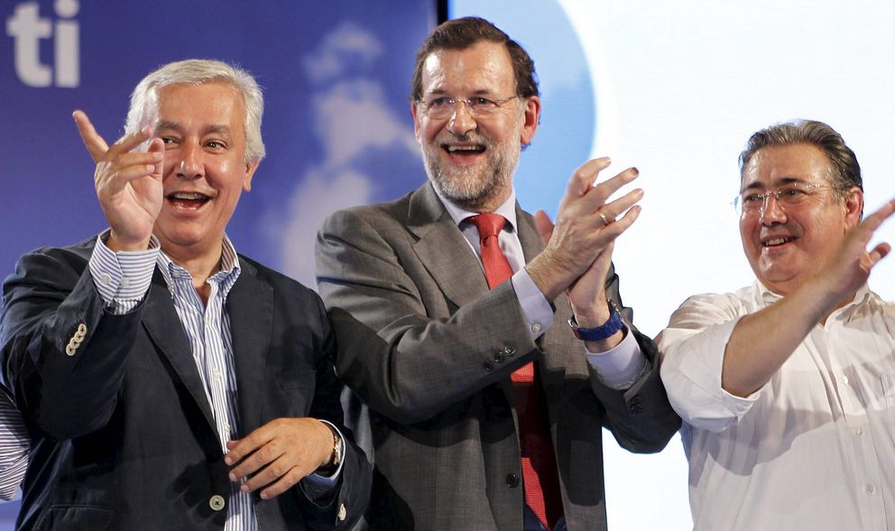 Javier Arenas, Mariano Rajoy y Juan Ignacio Zoido en una imagen de archivo. (EFE.)