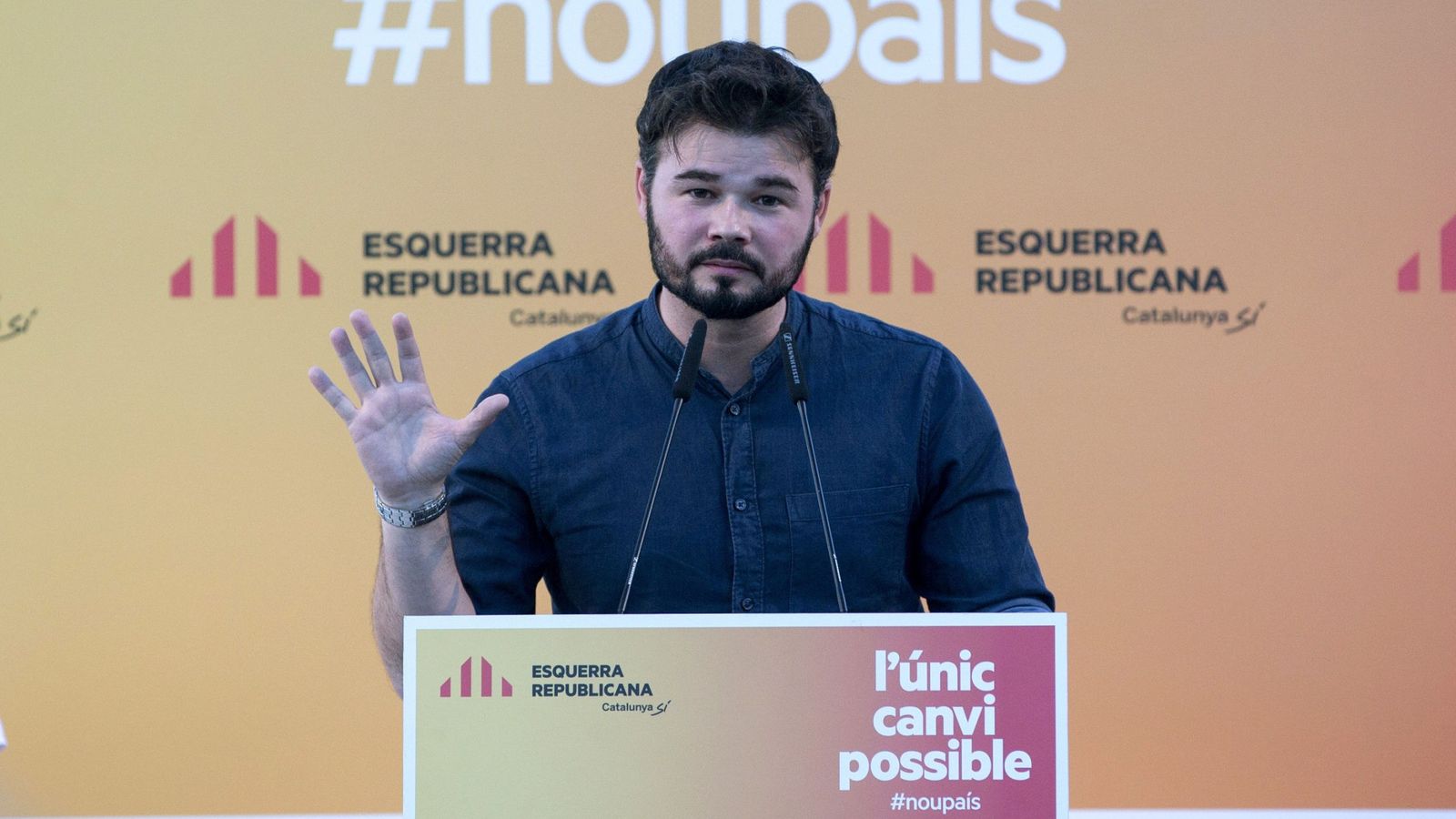 Foto: El candidato de ERC por Barcelona, Gabriel Rufián, a las elecciones generales 2016. (Efe)