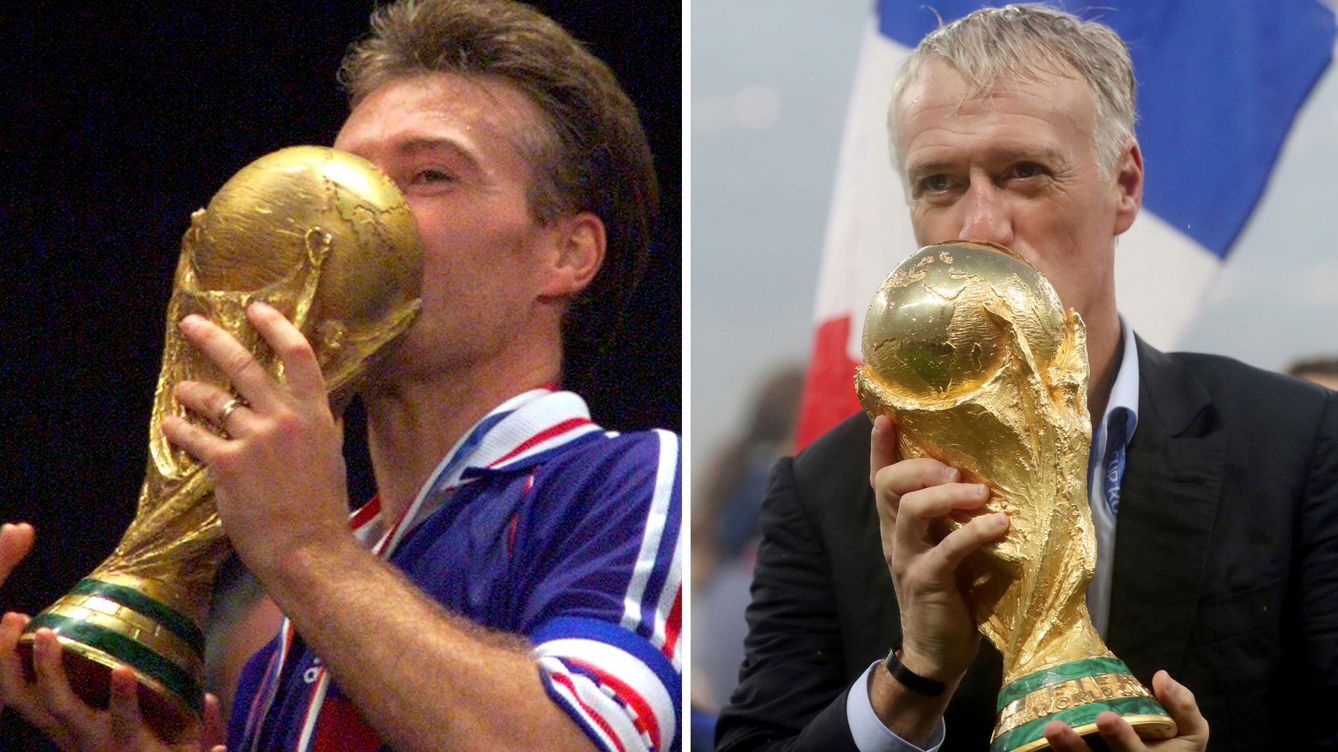 Foto: Didier Deschamps besa la Copa del Mundo como capitán, en 1998, y como seleccionador, en 2018 (REUTERS/Ian Waldie)