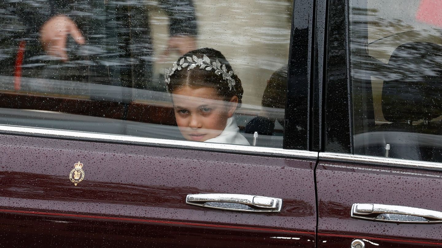 La princesa Charlotte, llegando a la abadía de Westminster. (Getty)