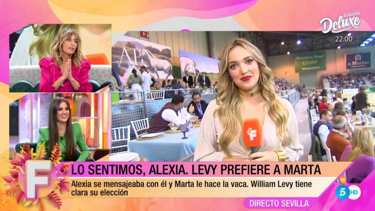 Alexia Rivas discute con Marta Riesco en 'Fiesta'. (Mediaset España)