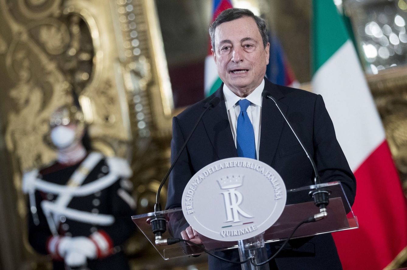 Mario Draghi, durante su discurso. (EFE)