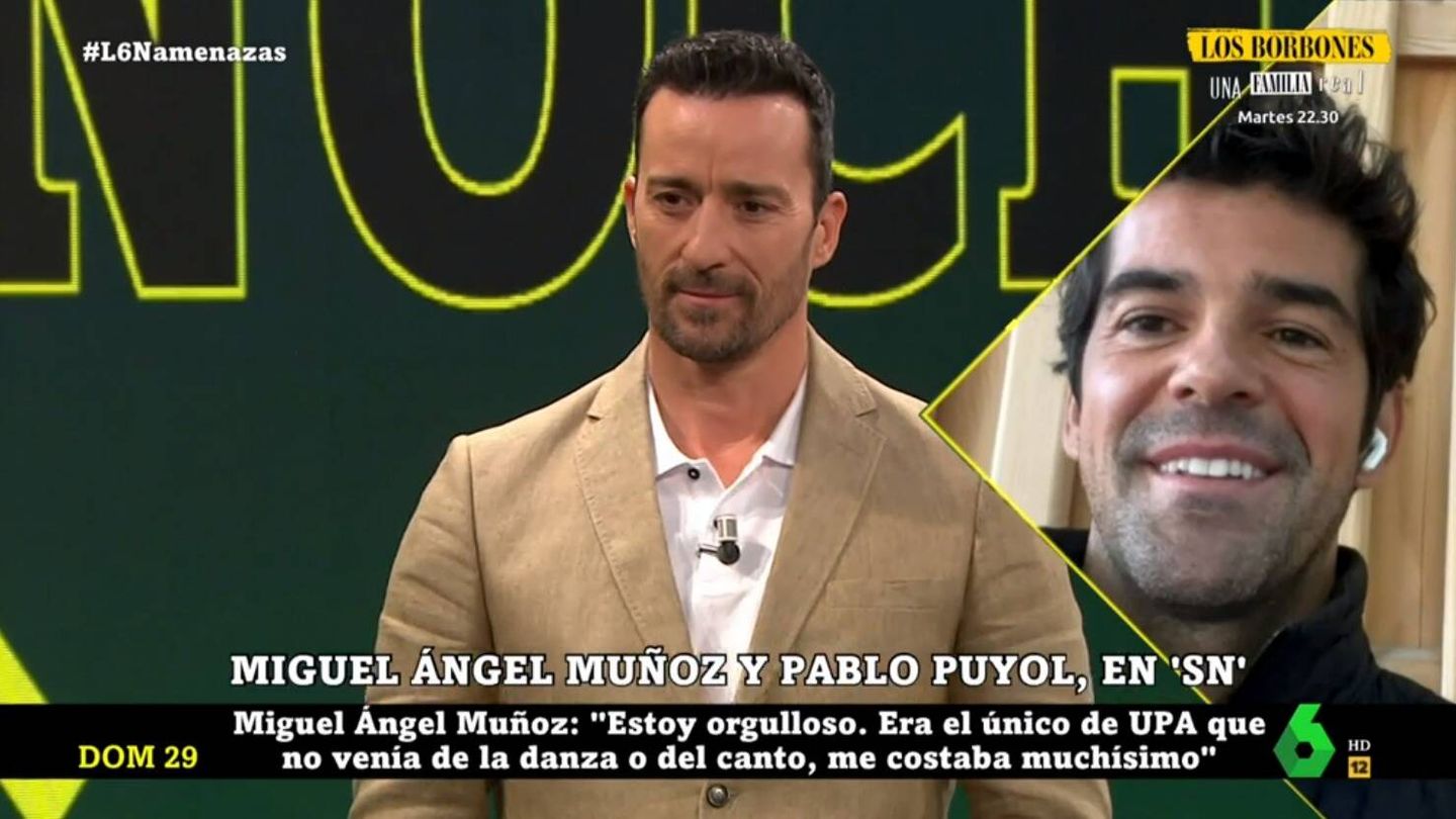 Pablo Puyol y Miguel Ángel Muñoz en 'La Sexta noche'. (Atresmedia)